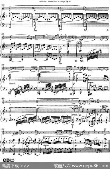ViolinSonataNo.9inAMajorOp.47（小提琴+钢琴伴奏）