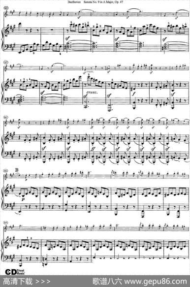 ViolinSonataNo.9inAMajorOp.47（小提琴+钢琴伴奏）