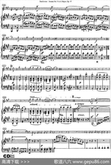 ViolinSonataNo.9inAMajorOp.47（小提琴+钢琴伴奏）