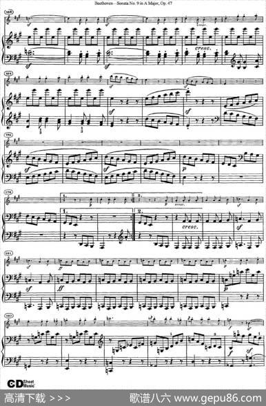 ViolinSonataNo.9inAMajorOp.47（小提琴+钢琴伴奏）