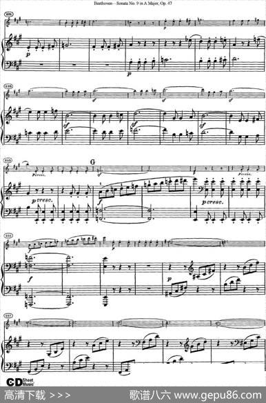 ViolinSonataNo.9inAMajorOp.47（小提琴+钢琴伴奏）