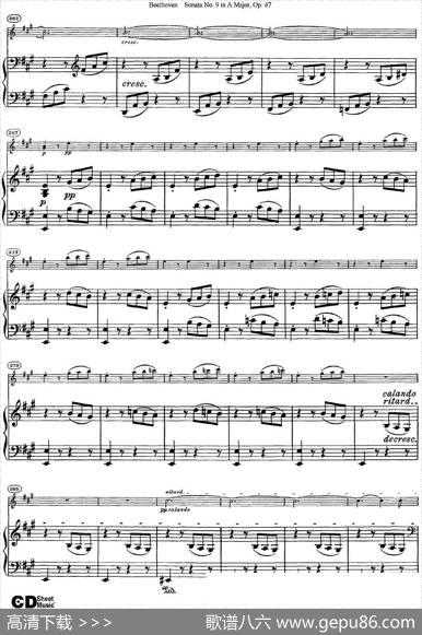 ViolinSonataNo.9inAMajorOp.47（小提琴+钢琴伴奏）