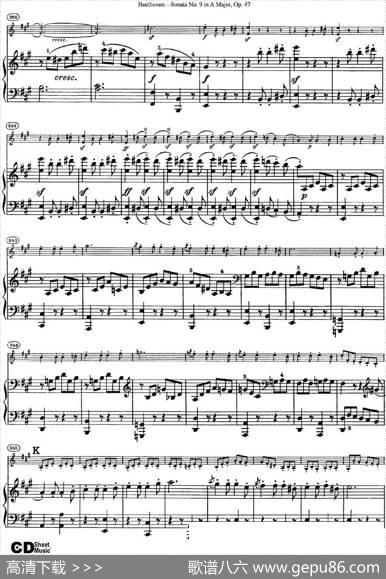 ViolinSonataNo.9inAMajorOp.47（小提琴+钢琴伴奏）