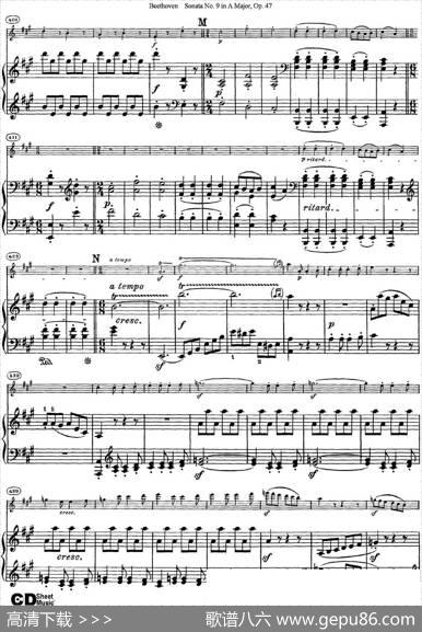ViolinSonataNo.9inAMajorOp.47（小提琴+钢琴伴奏）