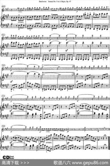 ViolinSonataNo.9inAMajorOp.47（小提琴+钢琴伴奏）