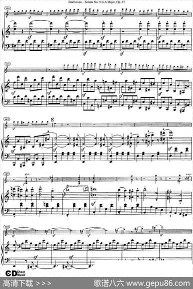 ViolinSonataNo.9inAMajorOp.47（小提琴+钢琴伴奏）