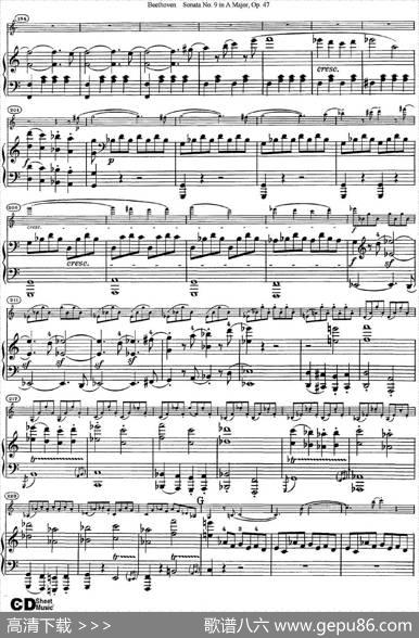 ViolinSonataNo.9inAMajorOp.47（小提琴+钢琴伴奏）