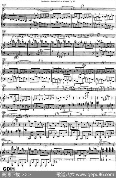 ViolinSonataNo.9inAMajorOp.47（小提琴+钢琴伴奏）