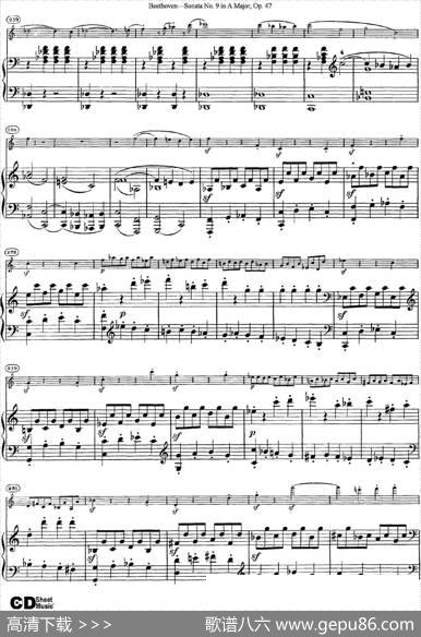 ViolinSonataNo.9inAMajorOp.47（小提琴+钢琴伴奏）