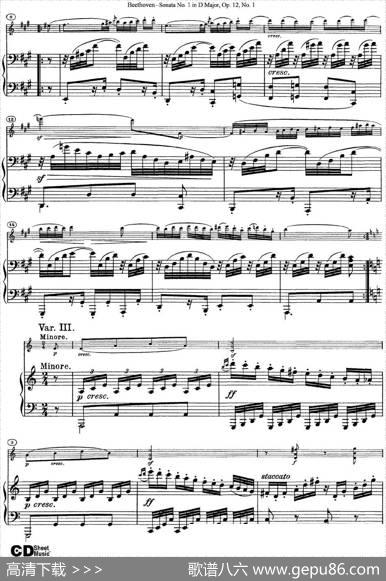 ViolinSonataNo.1inDMajorOp.12No.1（小提琴+钢琴伴奏）