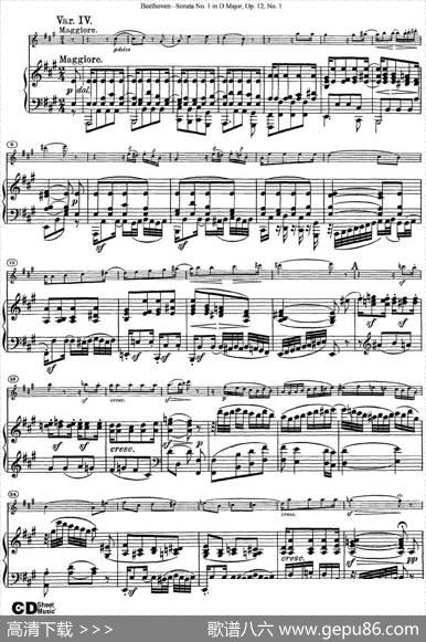 ViolinSonataNo.1inDMajorOp.12No.1（小提琴+钢琴伴奏）