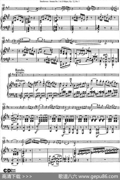 ViolinSonataNo.1inDMajorOp.12No.1（小提琴+钢琴伴奏）