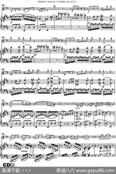 ViolinSonataNo.1inDMajorOp.12No.1（小提琴+钢琴伴奏）