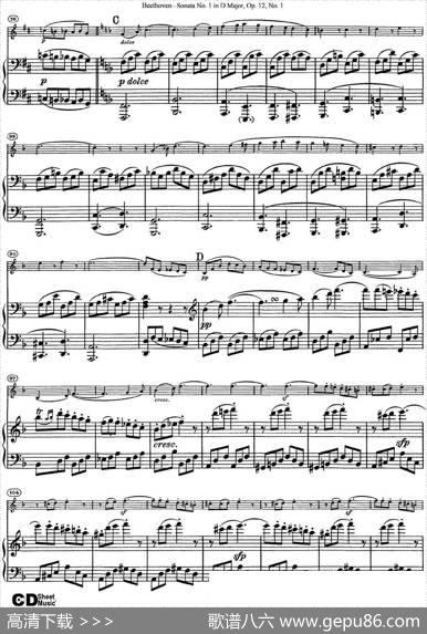 ViolinSonataNo.1inDMajorOp.12No.1（小提琴+钢琴伴奏）