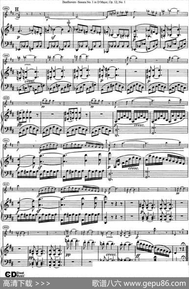 ViolinSonataNo.1inDMajorOp.12No.1（小提琴+钢琴伴奏）