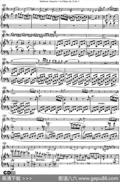ViolinSonataNo.1inDMajorOp.12No.1（小提琴+钢琴伴奏）