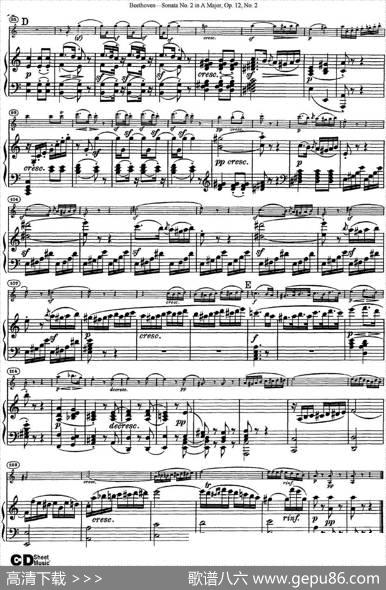 ViolinSonataNo.2inAMajorOp.12No.2（小提琴+钢琴伴奏）