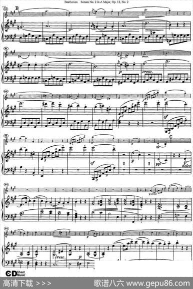 ViolinSonataNo.2inAMajorOp.12No.2（小提琴+钢琴伴奏）