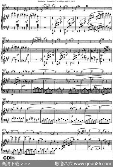 ViolinSonataNo.2inAMajorOp.12No.2（小提琴+钢琴伴奏）