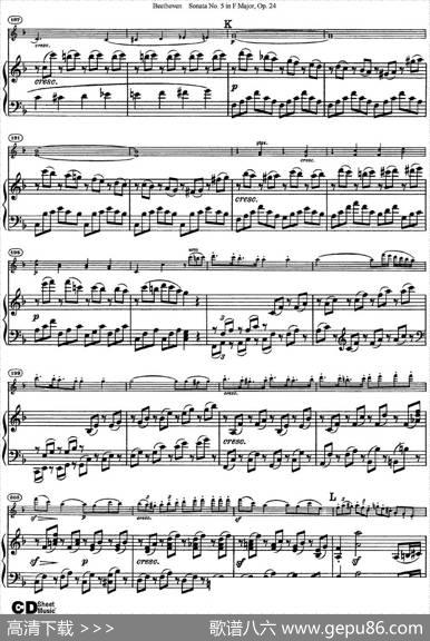 ViolinSonataNo.5inFMajorOp.24（小提琴+钢琴伴奏）