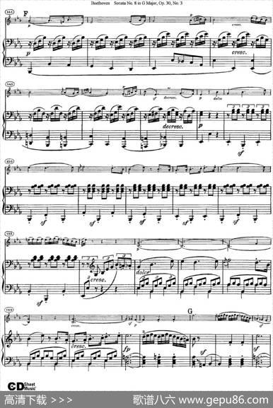 ViolinSonataNo.8inGMajorOp.30No.3（小提琴+钢琴伴奏）