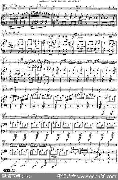 ViolinSonataNo.8inGMajorOp.30No.3（小提琴+钢琴伴奏）