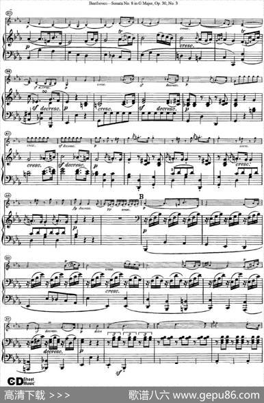 ViolinSonataNo.8inGMajorOp.30No.3（小提琴+钢琴伴奏）
