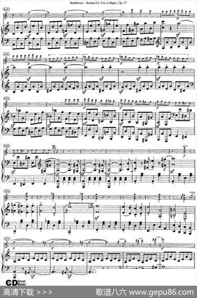 ViolinSonataNo.9inAMajorOp.47（小提琴+钢琴伴奏）