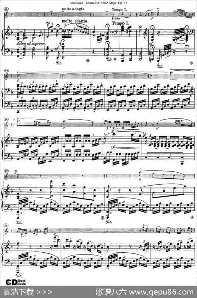 ViolinSonataNo.9inAMajorOp.47（小提琴+钢琴伴奏）