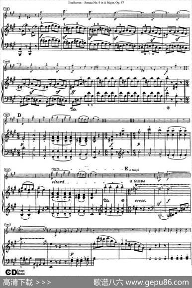 ViolinSonataNo.9inAMajorOp.47（小提琴+钢琴伴奏）