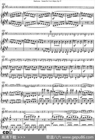 ViolinSonataNo.9inAMajorOp.47（小提琴+钢琴伴奏）