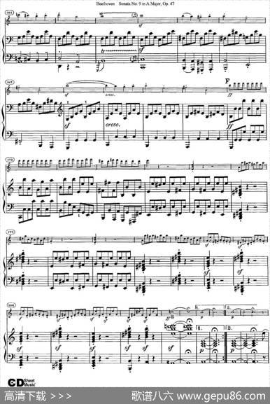 ViolinSonataNo.9inAMajorOp.47（小提琴+钢琴伴奏）