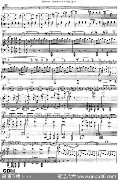 ViolinSonataNo.9inAMajorOp.47（小提琴+钢琴伴奏）