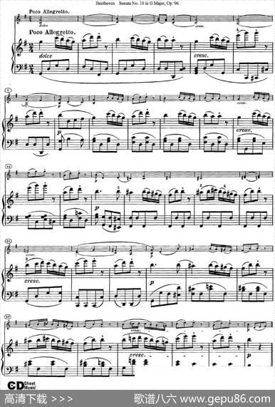 ViolinSonataNo.10inGMajorOp.96（小提琴+钢琴伴奏）