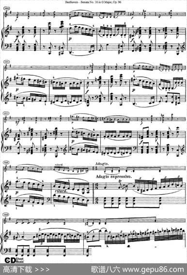 ViolinSonataNo.10inGMajorOp.96（小提琴+钢琴伴奏）