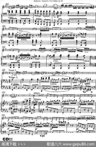 ViolinSonataNo.10inGMajorOp.96（小提琴+钢琴伴奏）