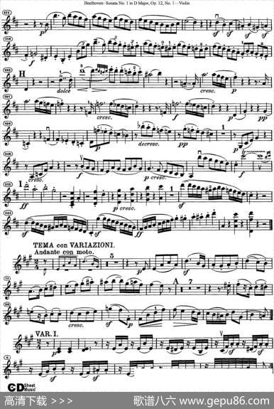 ViolinSonataNo.1inDMajorOp.12No.1
