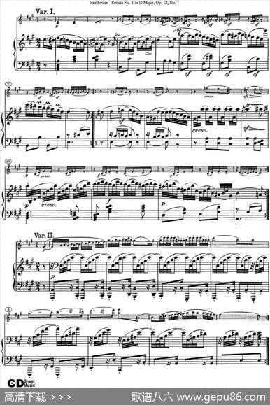 ViolinSonataNo.1inDMajorOp.12No.1（小提琴+钢琴伴奏）