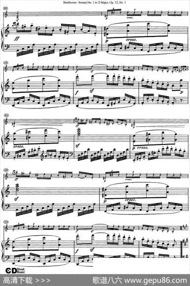 ViolinSonataNo.1inDMajorOp.12No.1（小提琴+钢琴伴奏）