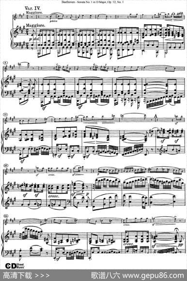 ViolinSonataNo.1inDMajorOp.12No.1（小提琴+钢琴伴奏）