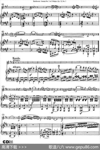 ViolinSonataNo.1inDMajorOp.12No.1（小提琴+钢琴伴奏）