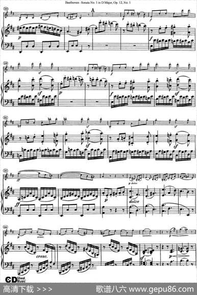 ViolinSonataNo.1inDMajorOp.12No.1（小提琴+钢琴伴奏）