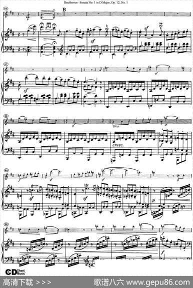 ViolinSonataNo.1inDMajorOp.12No.1（小提琴+钢琴伴奏）