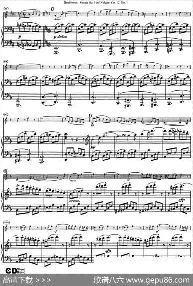 ViolinSonataNo.1inDMajorOp.12No.1（小提琴+钢琴伴奏）