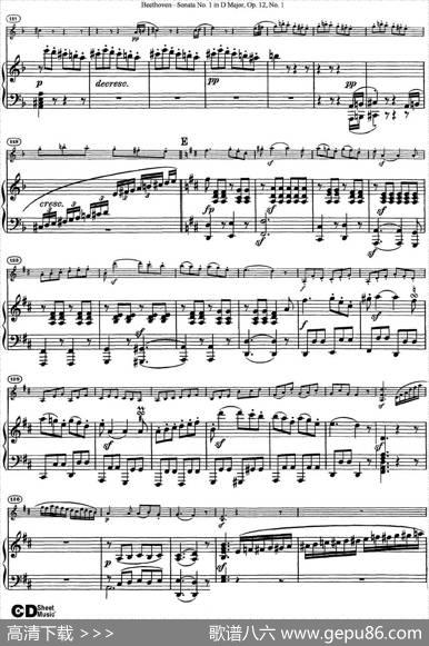 ViolinSonataNo.1inDMajorOp.12No.1（小提琴+钢琴伴奏）