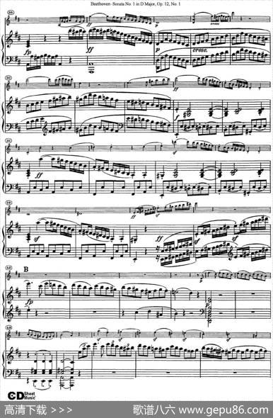 ViolinSonataNo.1inDMajorOp.12No.1（小提琴+钢琴伴奏）