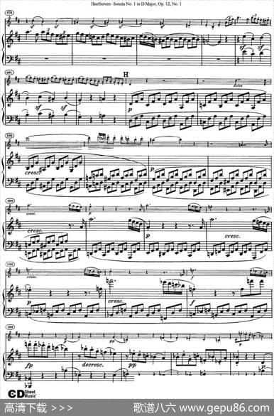 ViolinSonataNo.1inDMajorOp.12No.1（小提琴+钢琴伴奏）