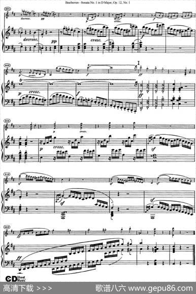 ViolinSonataNo.1inDMajorOp.12No.1（小提琴+钢琴伴奏）