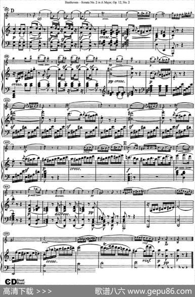 ViolinSonataNo.2inAMajorOp.12No.2（小提琴+钢琴伴奏）
