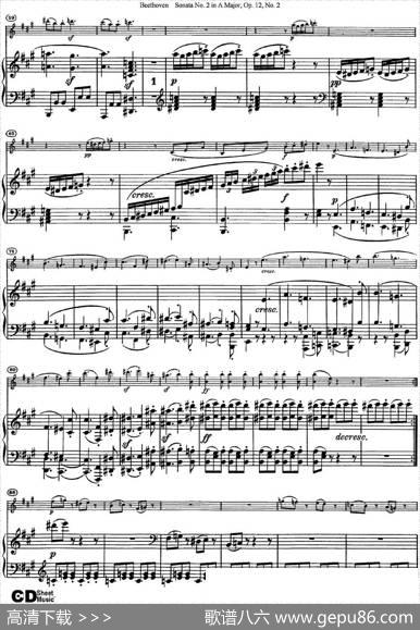 ViolinSonataNo.2inAMajorOp.12No.2（小提琴+钢琴伴奏）